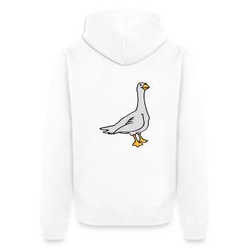 Goose - Unisex Premium Organic Zip Hoodie - white - Back - Thijin (182cm)