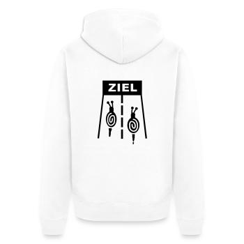 Schnecken Rennen - Unisex Premium Bio Zip Hoodie - Weiß - Hinten - Thijin (182cm)