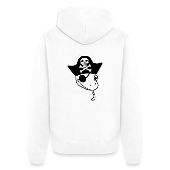 gesicht gecko pirat seeraeuber kapitaen matrose se - Unisex Premium Bio Zip Hoodie - Weiß - Hinten - Thijin (182cm)