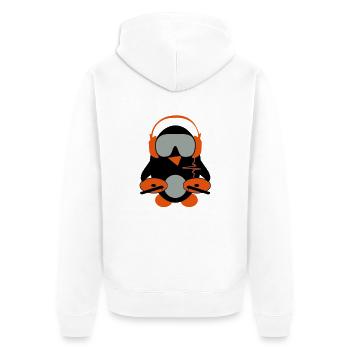 pingouin dj - Veste à capuche bio Premium Unisexe - blanc - Dos - Thijin (182cm)