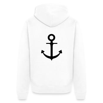 Anker - Unisex Premium Bio Zip Hoodie - Weiß - Hinten - Thijin (182cm)