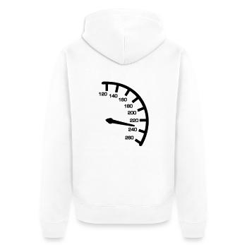 Tacho - Unisex Premium Bio Zip Hoodie - Weiß - Hinten - Thijin (182cm)