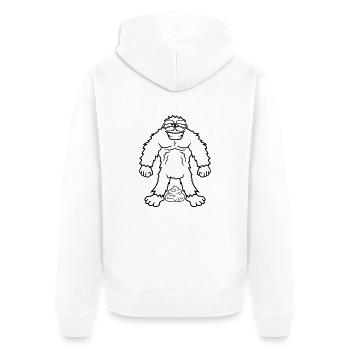 tas merde puanteur merde kot yeti m - Veste à capuche bio Premium Unisexe - blanc - Dos - Thijin (182cm)