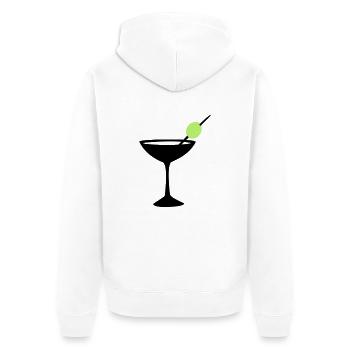 cocktail martini drink - Unisex Premium Organic Zip Hoodie - white - Back - Thijin (182cm)