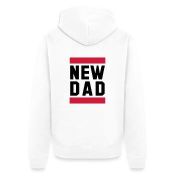NEW DAD Funny Pregnancy Design - Unisex Premium Bio Zip Hoodie - Weiß - Hinten - Thijin (182cm)