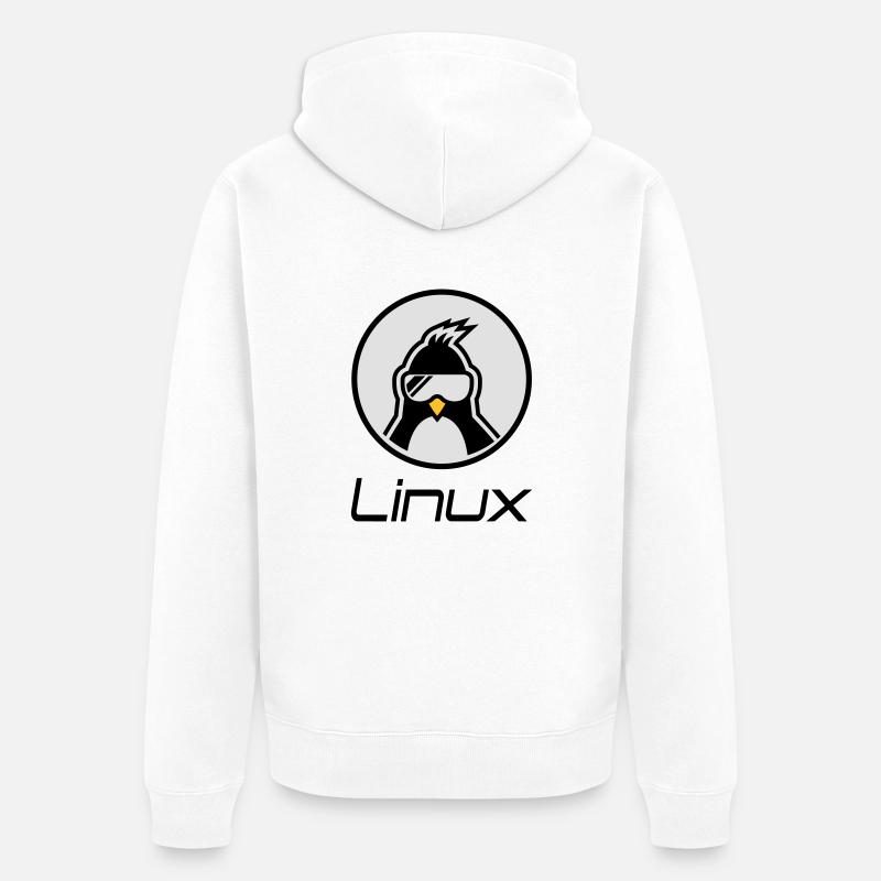linux - Felpa con cappuccio ecologica premium unisex - bianco