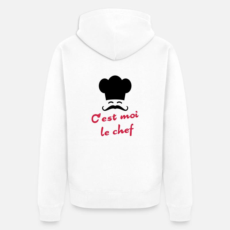 C'est moi le chef - Unisex Premium Bio Zip Hoodie - Weiß