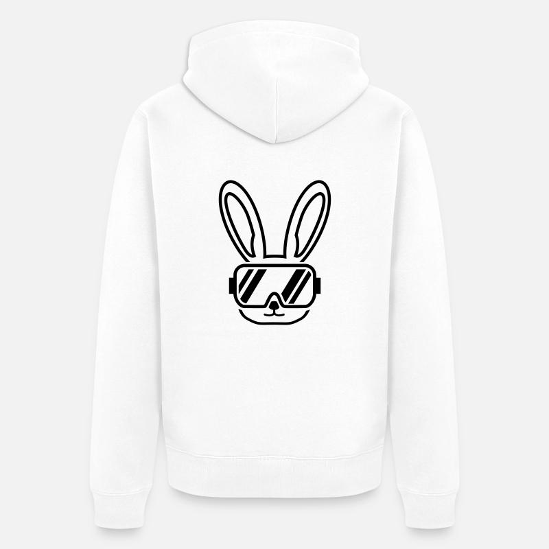 skihase_f1 - Veste à capuche bio Premium Unisexe - blanc