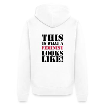Feminist - Veste à capuche bio Premium Unisexe - blanc - Dos - Thijin (182cm)
