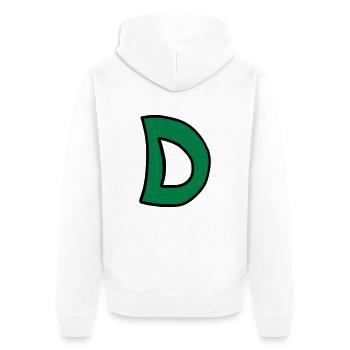 Letter D comic cartoon - Unisex Premium Organic Zip Hoodie - white - Back - Thijin (182cm)