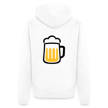 Bière - Veste à capuche bio Premium Unisexe - blanc - Dos - Thijin (182cm)