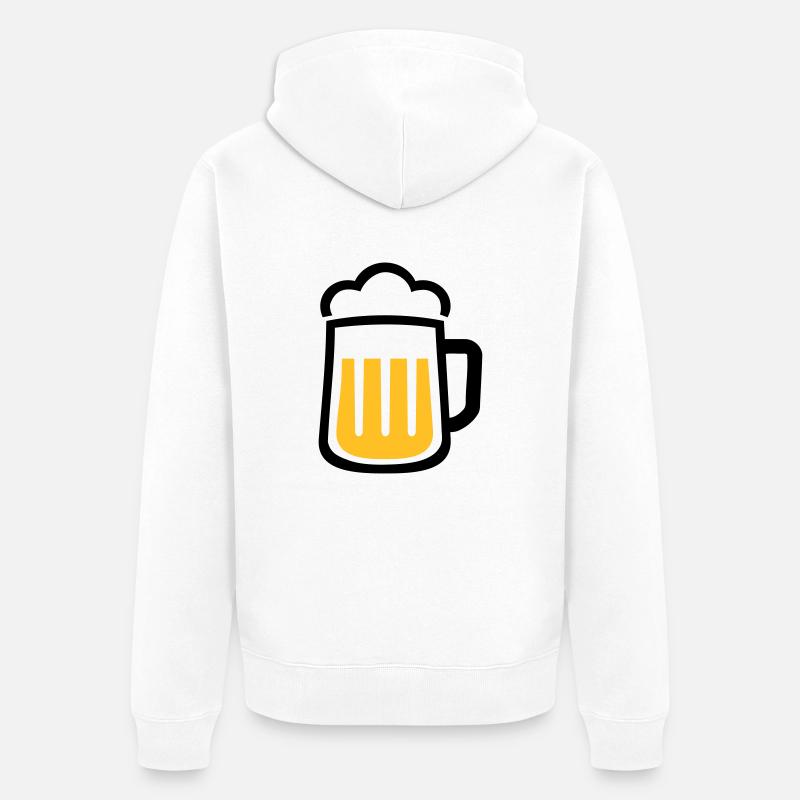 Bière - Veste à capuche bio Premium Unisexe - blanc