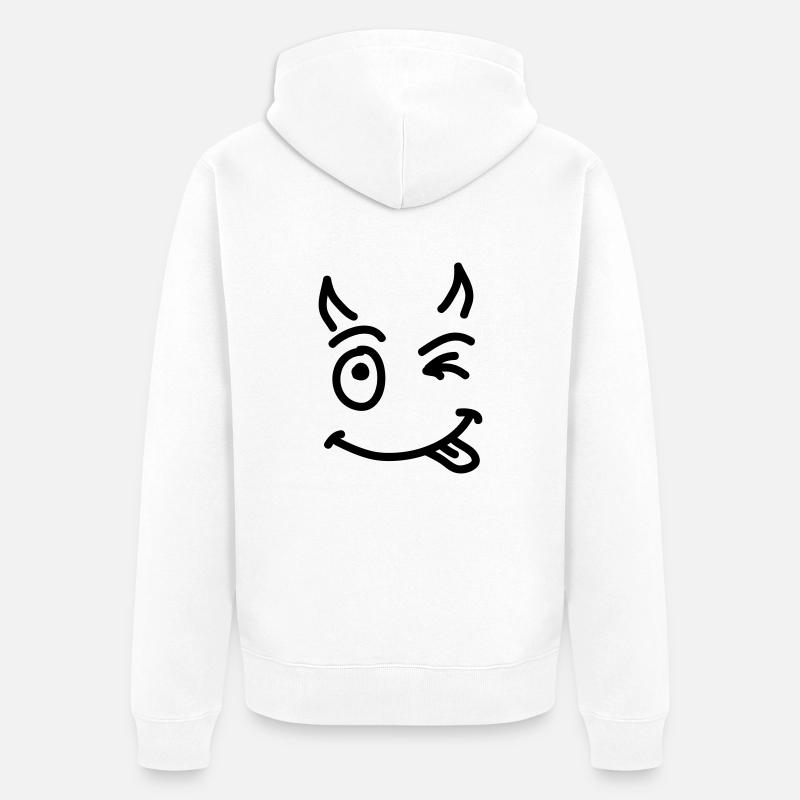 petit_ smile _de_diable_sc1_d - Veste à capuche bio Premium Unisexe - blanc