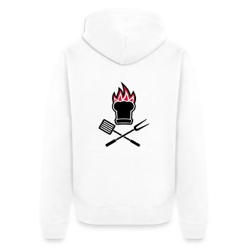 Barbecue on fire - Unisex Premium Organic Zip Hoodie - white - Back - Thijin (182cm)
