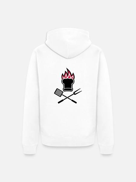 Barbecue on fire - Unisex Premium Organic Zip Hoodie - white