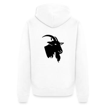 Ziege - Unisex Premium Bio Zip Hoodie - Weiß - Hinten - Thijin (182cm)