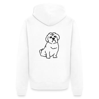Shih Tzu - Unisex Premium Bio Zip Hoodie - Weiß - Hinten - Thijin (182cm)