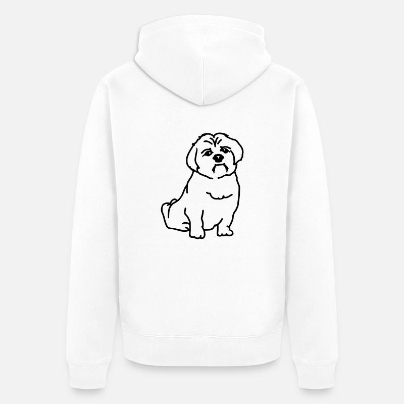 Shih Tzu - Veste à capuche bio Premium Unisexe - blanc