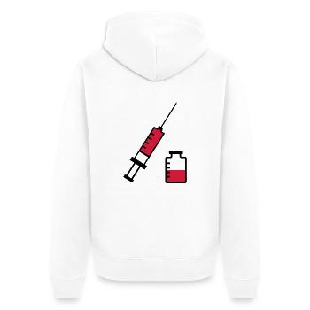Spritze - Unisex Premium Bio Zip Hoodie - Weiß - Hinten - Thijin (182cm)