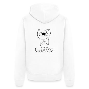 Liebhaber als Bär - Unisex Premium Bio Zip Hoodie - Weiß - Hinten - Thijin (182cm)