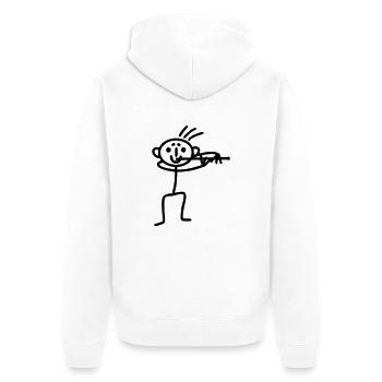 Stick Figure Flute - Unisex Premium Organic Zip Hoodie - white - Back - Thijin (182cm)