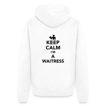 Kellnerin - Unisex Premium Bio Zip Hoodie - Weiß - Hinten - Thijin (182cm)