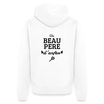 Beau Père - Papa - Fête des Peres - Enfant - Bébé - Veste à capuche bio Premium Unisexe - blanc - Dos - Thijin (182cm)