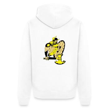 wikinger - Unisex Premium Bio Zip Hoodie - Weiß - Hinten - Thijin (182cm)