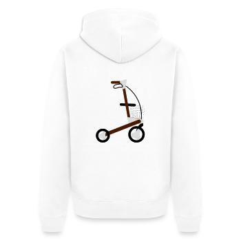 rollator - Unisex Premium Bio Zip Hoodie - Weiß - Hinten - Thijin (182cm)