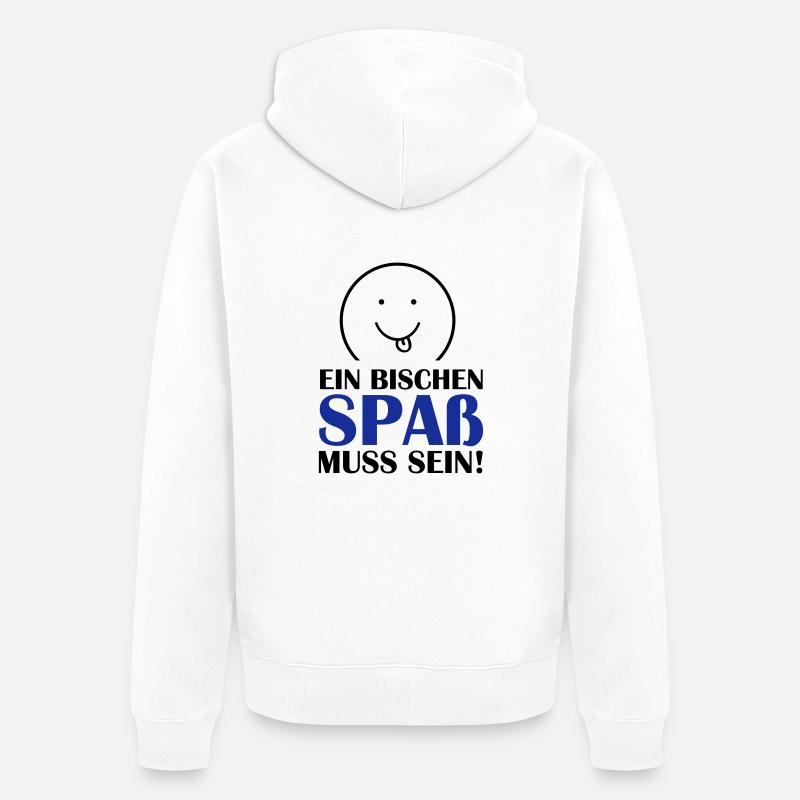 (spass_muss_sein_02) - Unisex Premium Bio Zip Hoodie - Weiß