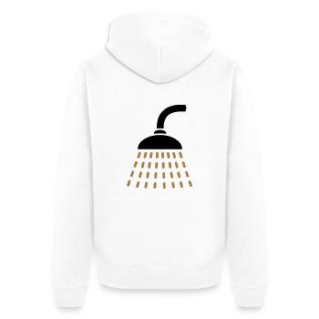 shower - Unisex Premium Organic Zip Hoodie - white - Back - Thijin (182cm)