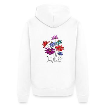 Fleurs - Veste à capuche bio Premium Unisexe - blanc - Dos - Thijin (182cm)