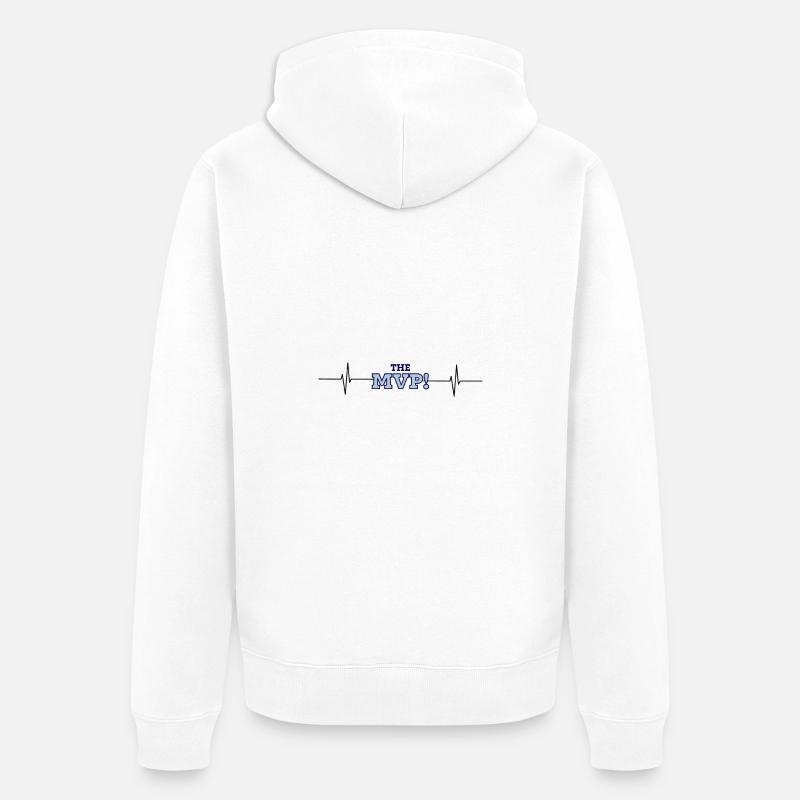 Design « The Most Valuable Player » - Veste à capuche bio Premium Unisexe - blanc