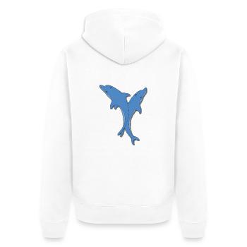 Delphine - Unisex Premium Bio Zip Hoodie - Weiß - Hinten - Thijin (182cm)