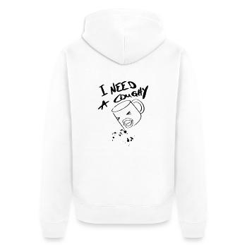 Coffee Line Art - Minimaliste - Veste à capuche bio Premium Unisexe - blanc - Dos - Thijin (182cm)