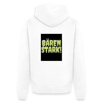 Bären stark - Unisex Premium Bio Zip Hoodie - Weiß - Hinten - Thijin (182cm)