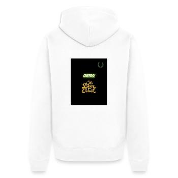 Cheers - Unisex Premium Bio Zip Hoodie - Weiß - Hinten - Thijin (182cm)