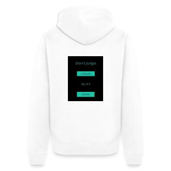 Ne jugez pas un livre par sa couverture - Veste à capuche bio Premium Unisexe - blanc - Dos - Thijin (182cm)