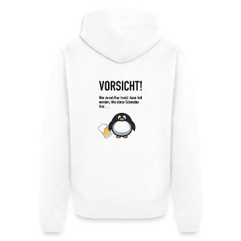 Bier trinken Lustig Spruch - Unisex Premium Bio Zip Hoodie - Weiß - Hinten - Thijin (182cm)