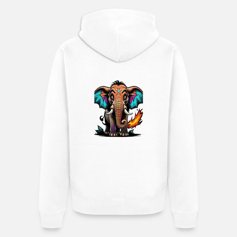 Graffiti éléphant - Veste à capuche bio Premium Unisexe - blanc
