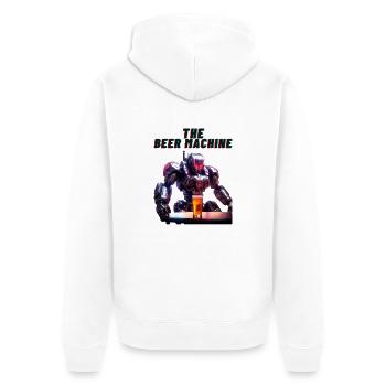 The Beer Machine - Unisex Premium Bio Zip Hoodie - Weiß - Hinten - Thijin (182cm)