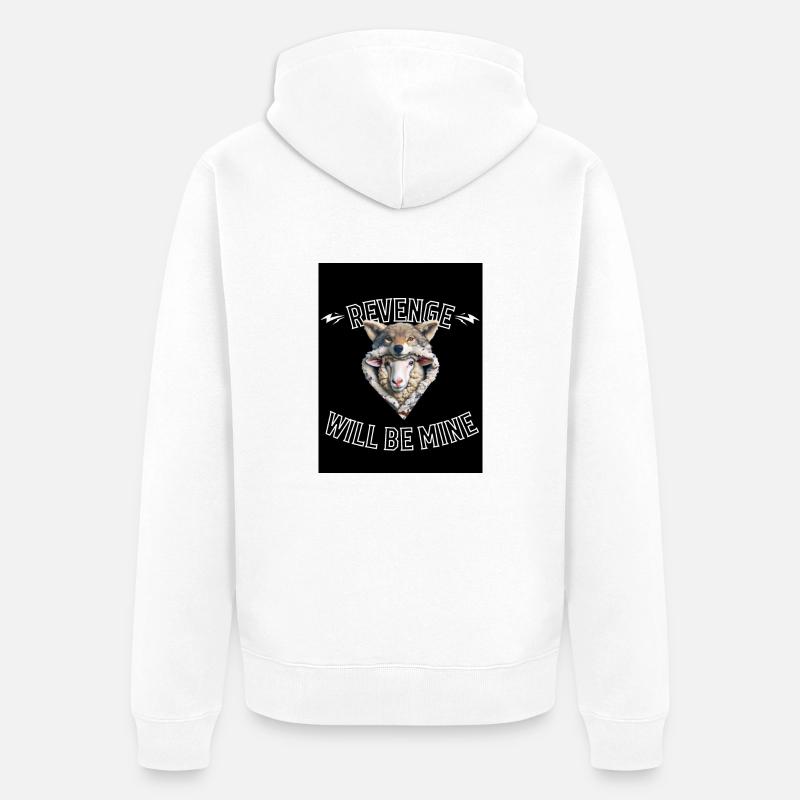 Rache wird mein sein - Unisex Premium Bio Zip Hoodie - Weiß