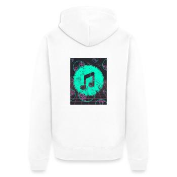 Liebe zur Musik Note - Unisex Premium Bio Zip Hoodie - Weiß - Hinten - Thijin (182cm)