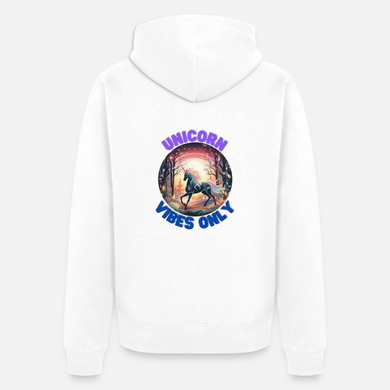 Licorne6 - Veste à capuche bio Premium Unisexe - blanc