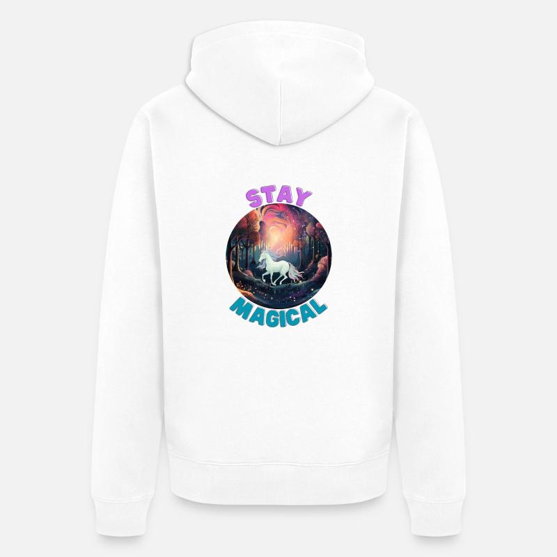 Licorne2 - Veste à capuche bio Premium Unisexe - blanc