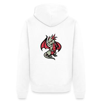 drache comic - Unisex Premium Bio Zip Hoodie - Weiß - Hinten - Thijin (182cm)