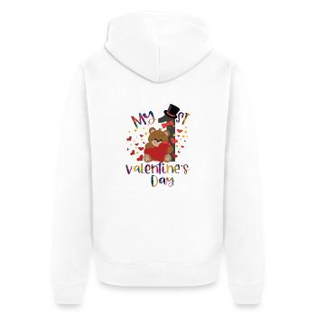 xoxo love you amore Blumen Frauen Valentinstag 14 - Unisex Premium Bio Zip Hoodie - Weiß - Hinten - Thijin (182cm)