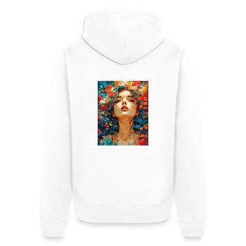 Autumn composition - Unisex Premium Organic Zip Hoodie - white - Back - Thijin (182cm)