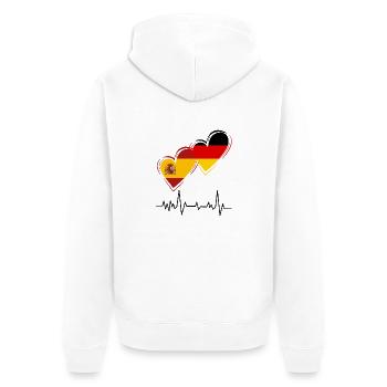 Spanien und Deutschland - Unisex Premium Bio Zip Hoodie - Weiß - Hinten - Thijin (182cm)
