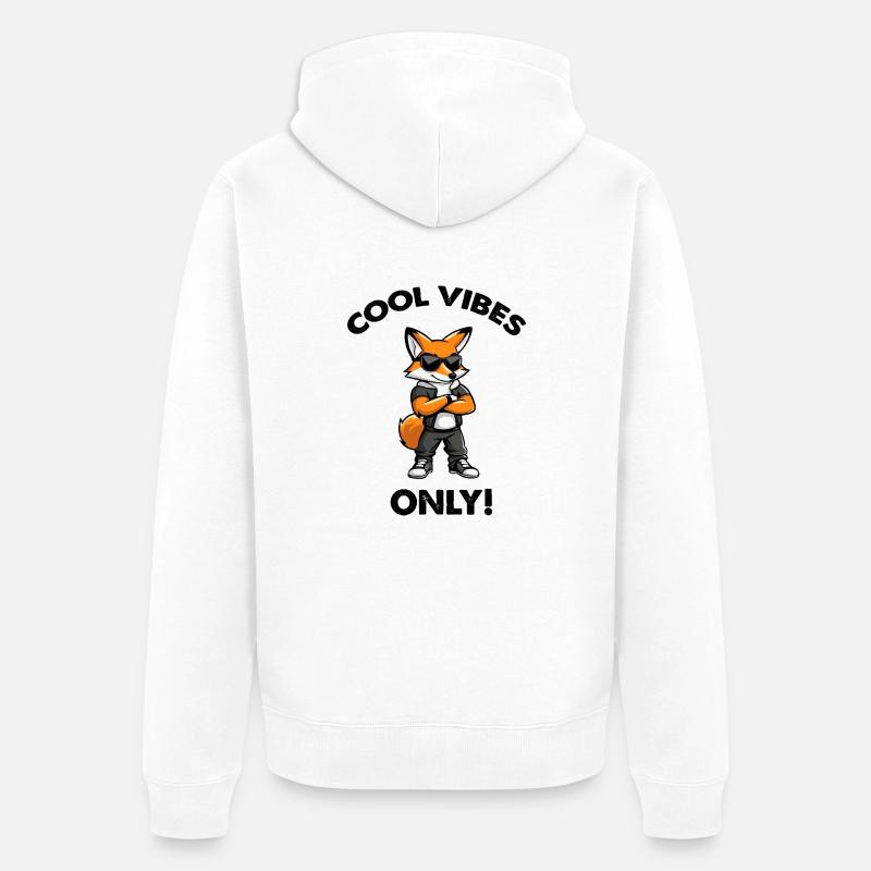 Fox Cool Vibes - Veste à capuche bio Premium Unisexe - blanc